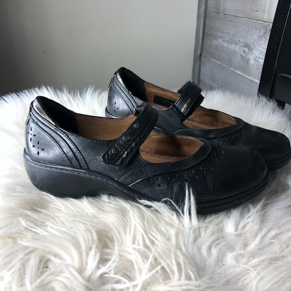 Aravon black leather dolly-ar maryjane walking shoes